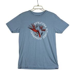 Volcom Stone Company Shirt Men's Small Short Sleeve Tee Graphic Blue